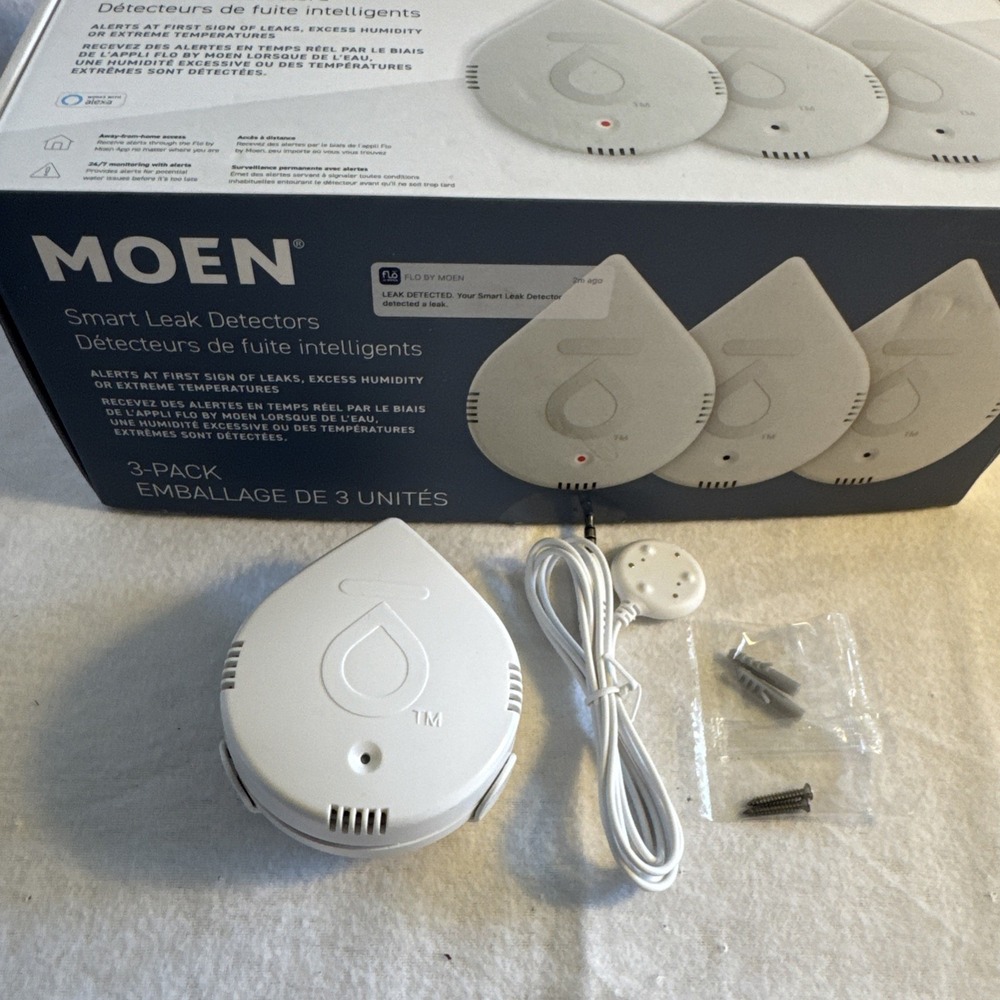 Moen Smart Leak Detector New 1 Pack Works With Alexa 920-004 Protect Your Home